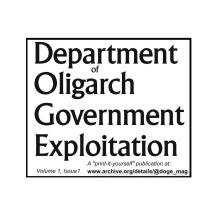 Image with the words Department of Oligarch Government Exploitation